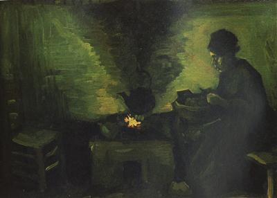 Vincent Van Gogh Peasant Woman by the Fireplace (nn04) oil painting image
